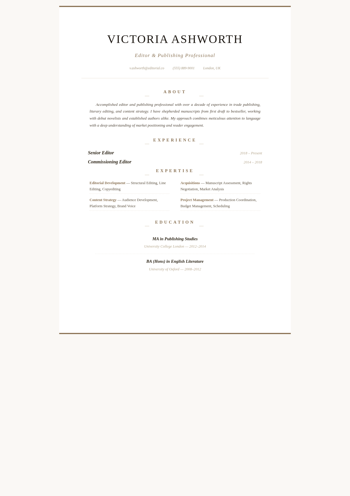 Elegant serif simple resume